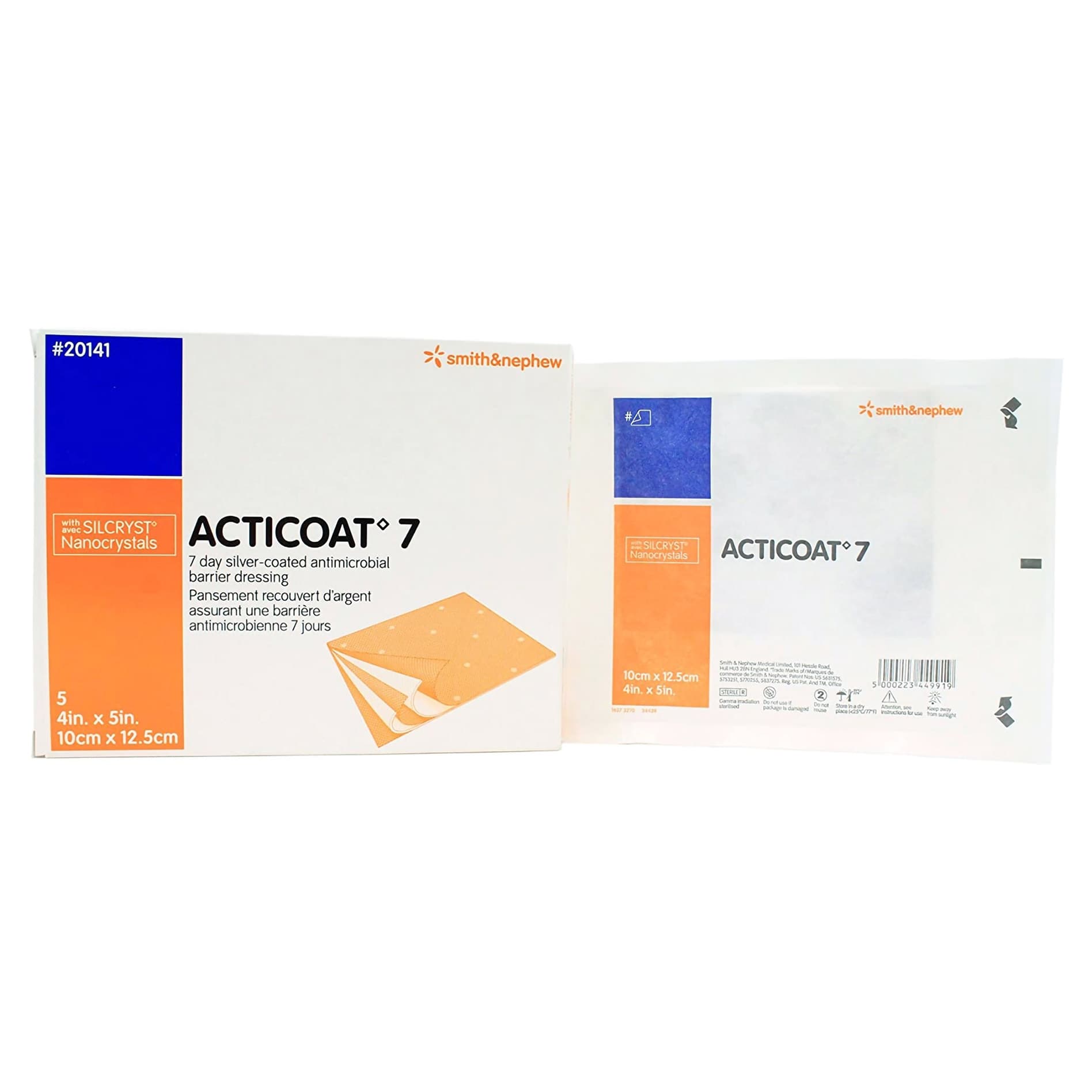 Acticoat Seven-Day Antimicrobial Barrier Wound Dressing, 4" x 5" - Package of 5 - Image 1