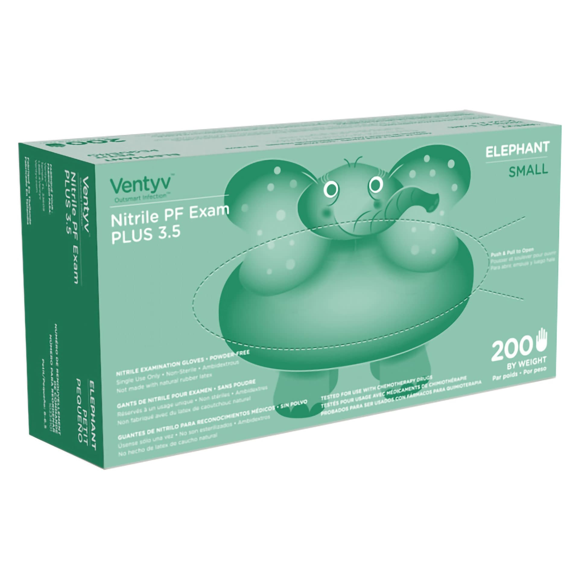 Ventyv Plus 3.5 Nitrile Exam Gloves, Small - Case of 2000 - Image 1