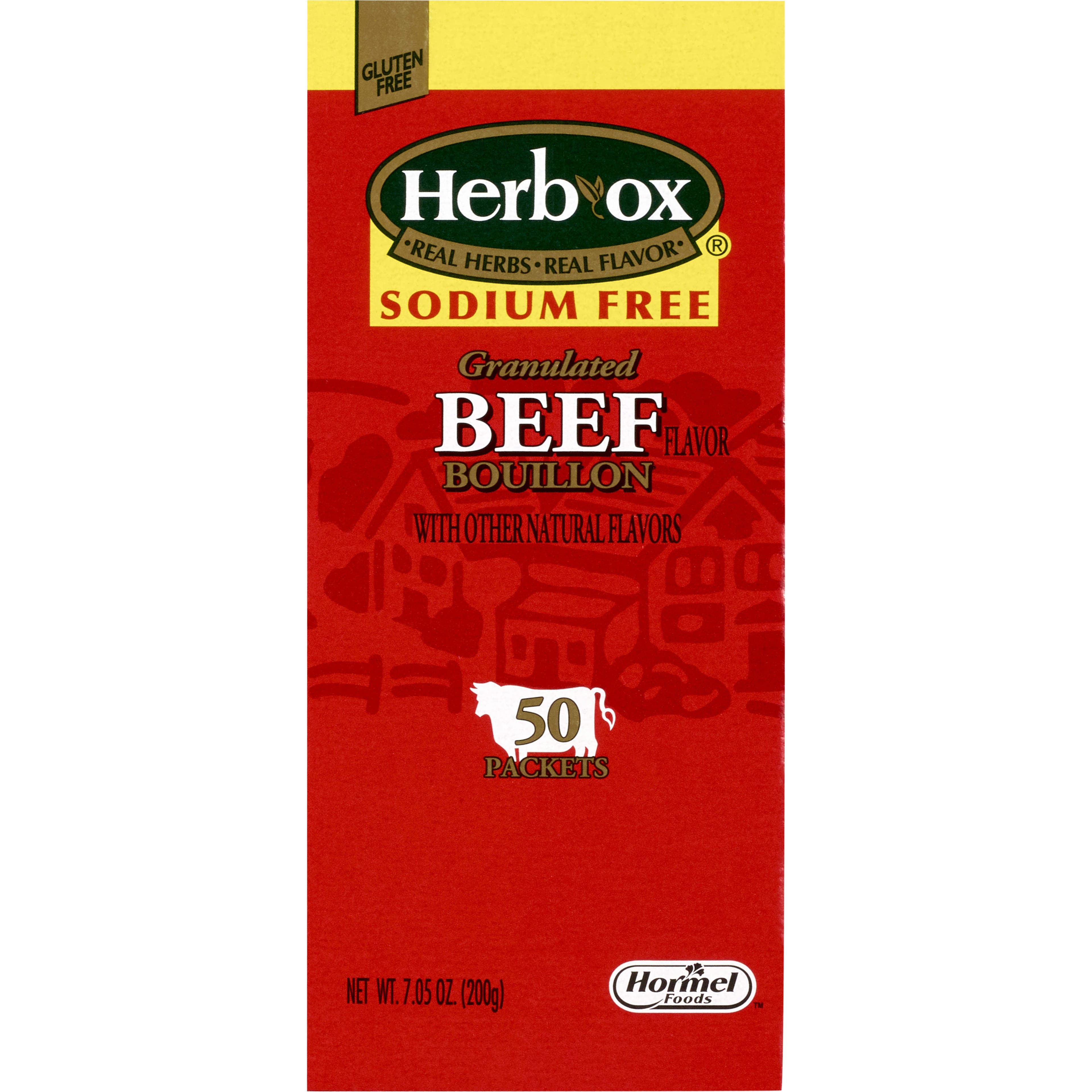 Herb-Ox Sodium Free Instant Broth Liquid, 4 Gram, Beef-Bouillon Flavor - Case of 300 - Image 1