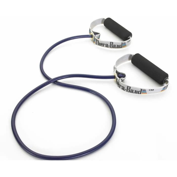 TheraBand Tubing with PVC Handles, Blue, Extra Heavy, 48 Inch - Image 1