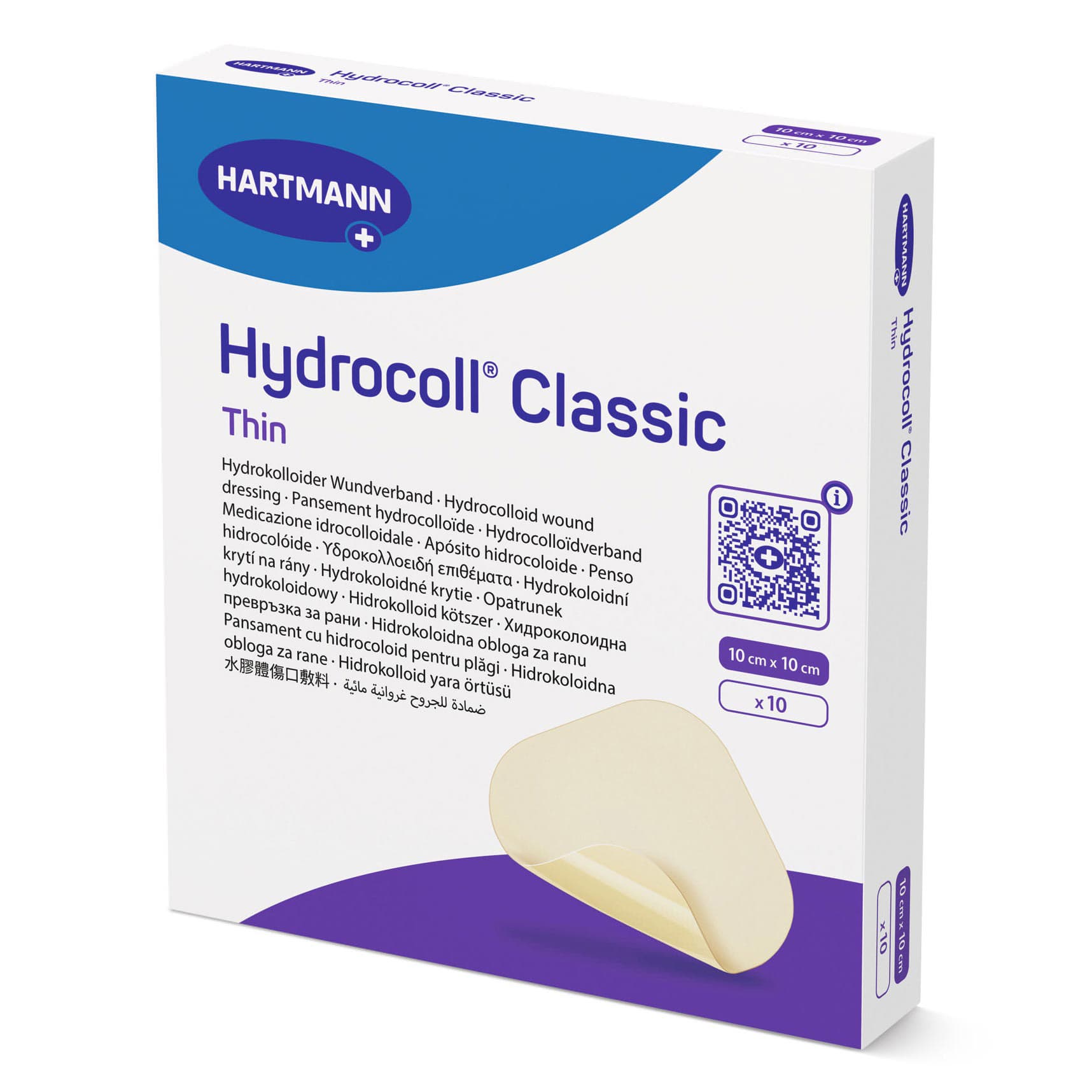 Hydrocoll Classic Thin Hydrocolloid Wound Dressing, 4 x 4 Inch - Box of 10 - Image 1