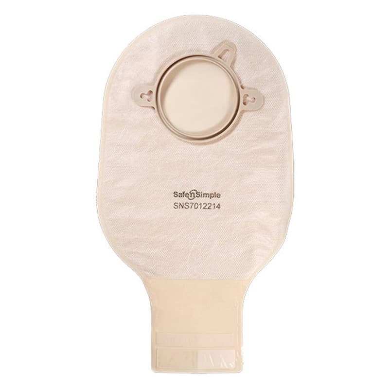 SimPurity 2-Piece Drainable Pouch, Beige, 9", 2-1/4" Flange, 57 mm - Box of 10 - Image 1