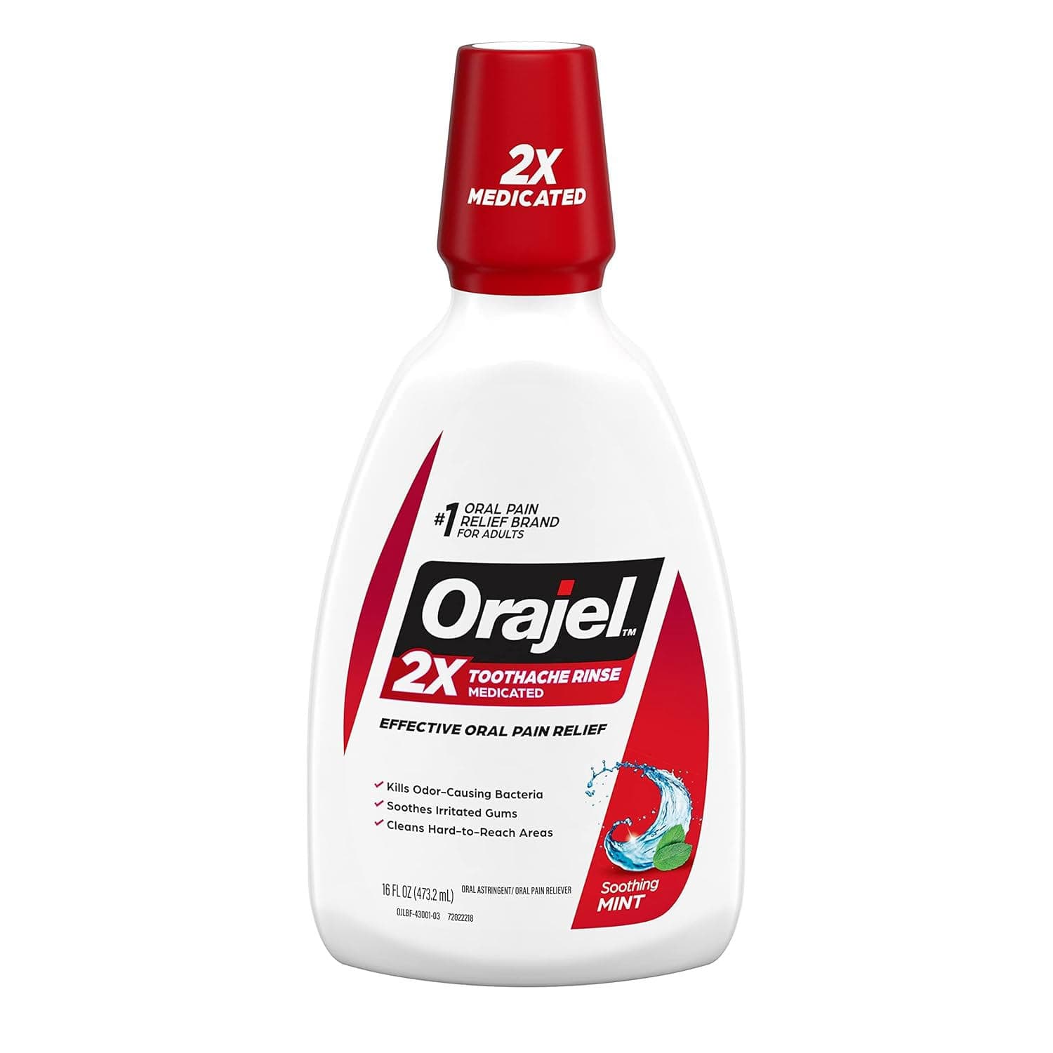 Orajel Toothache Rinse, Medicated, 16 oz - Each - Image 1