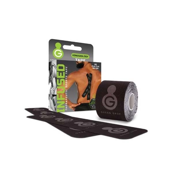 Green Drop Kinesiology Tape Black NonSterile, 2 X 10 Inch - Box of 24 - Image 1