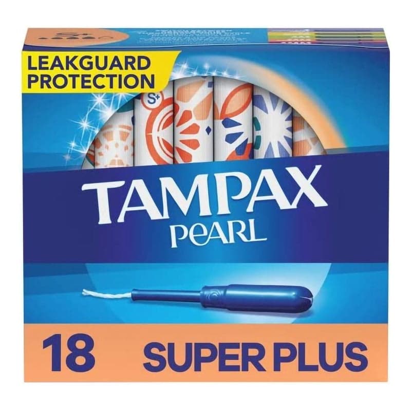 Tampax Pearl Super Plus Absorbency Tampon - Box of 18 - Image 1