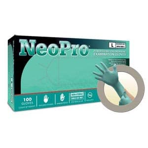 Ansell Microflex Neopro Powder-Free Chloroprene Exam Gloves, Green, Large - Case of 1000 - Image 1