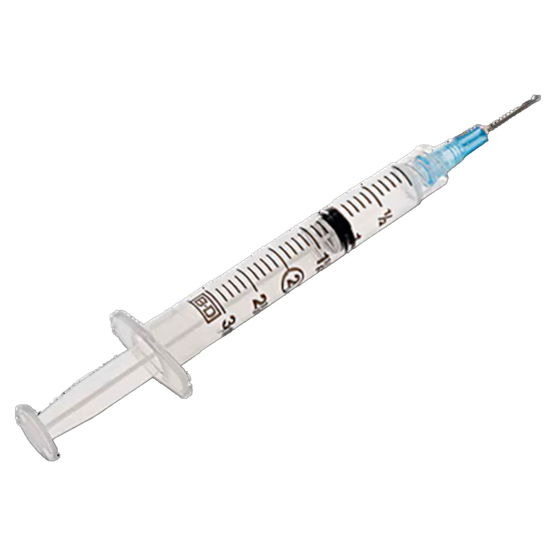 BD 3 mL Disposable Syringe with Hypodermic Needle, Regular Wall - Image 2