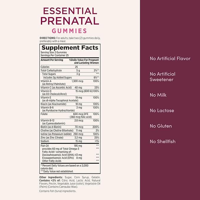 Nature's Bounty Optimal Solutions Essential Prenatal Gummies - Bottle of 50 - Image 2