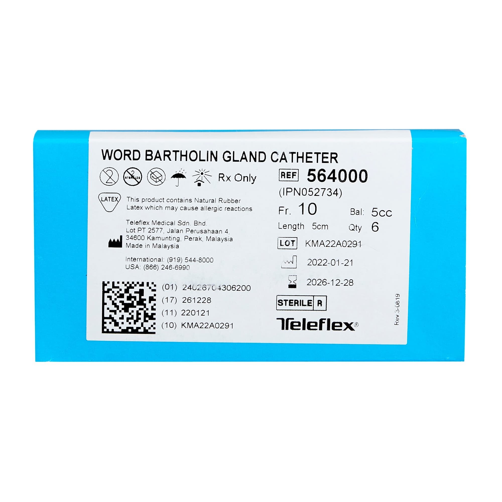 Teleflex Word Bartholin Gland Catheter, 5CC, Latex, Sterile - Image 3