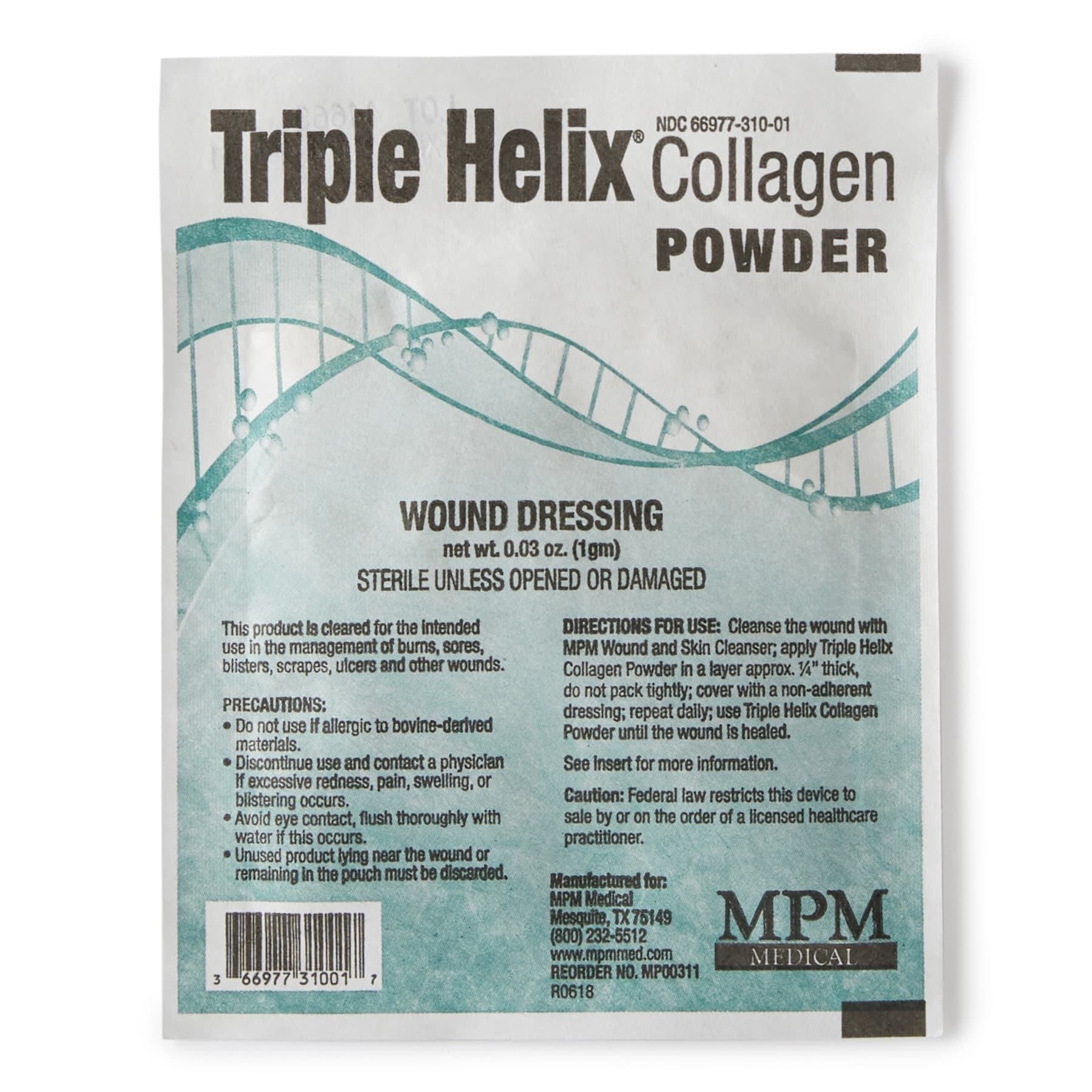 Triple Helix Collagen Powder White Sterile, 1 Gram - Each - Image 1