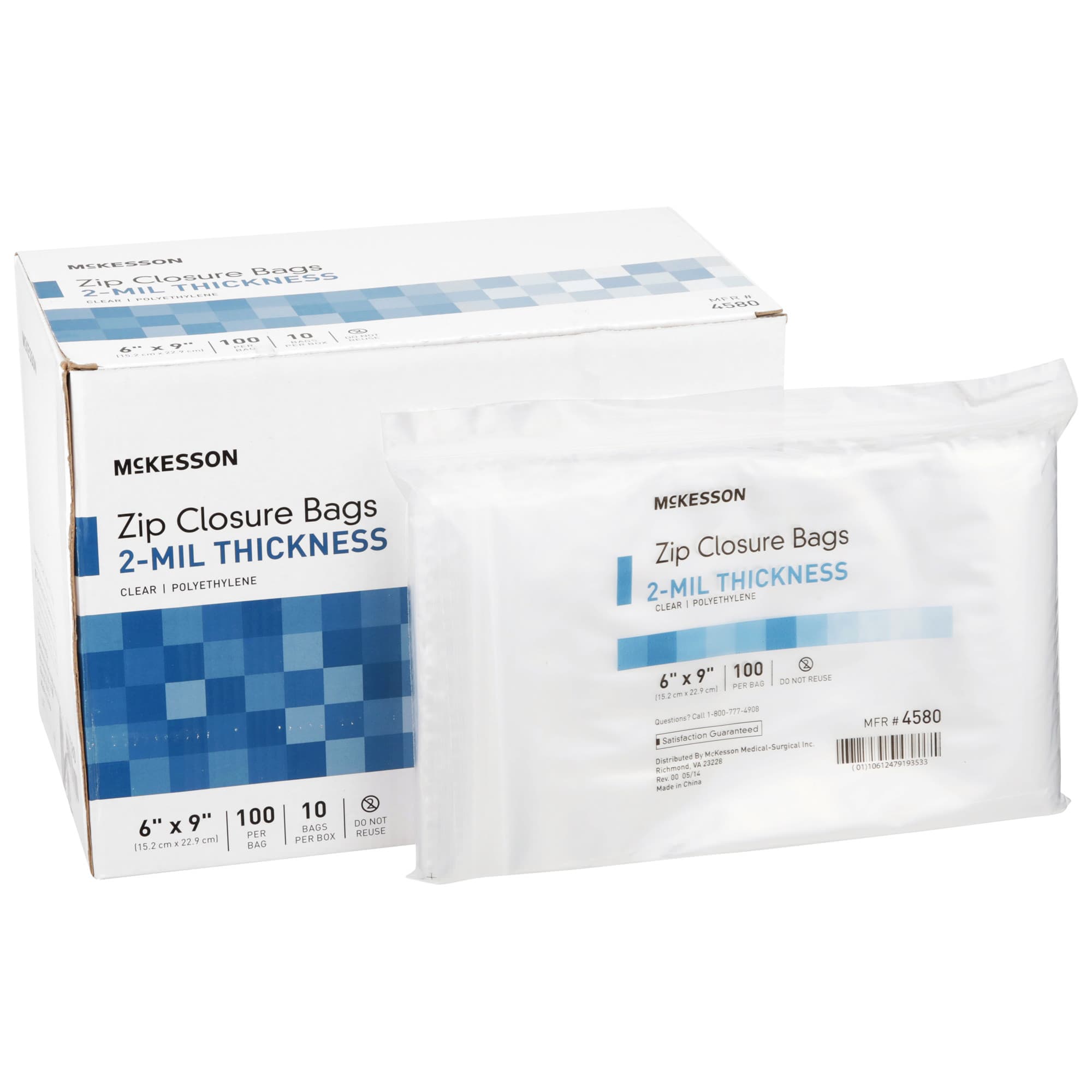 McKesson Reclosable Bag Clear, 6 x 9 Inch - Case of 4000 - Image 1