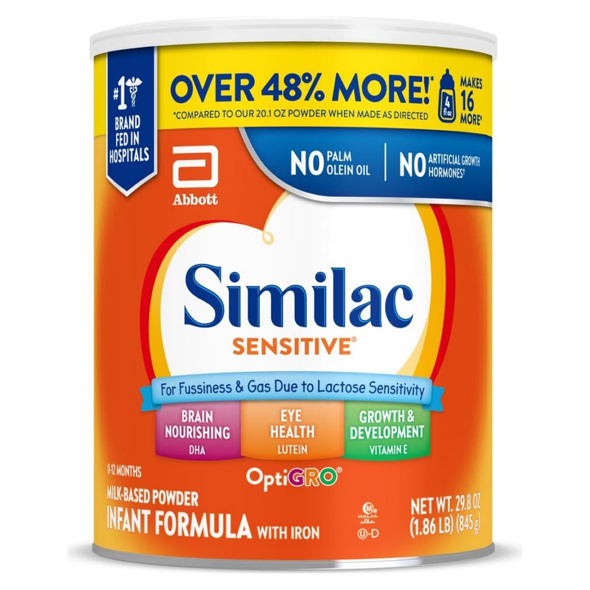 Similac Sensitive Infant Formula with Iron, 29.8 oz - Case of 6 - Image 1
