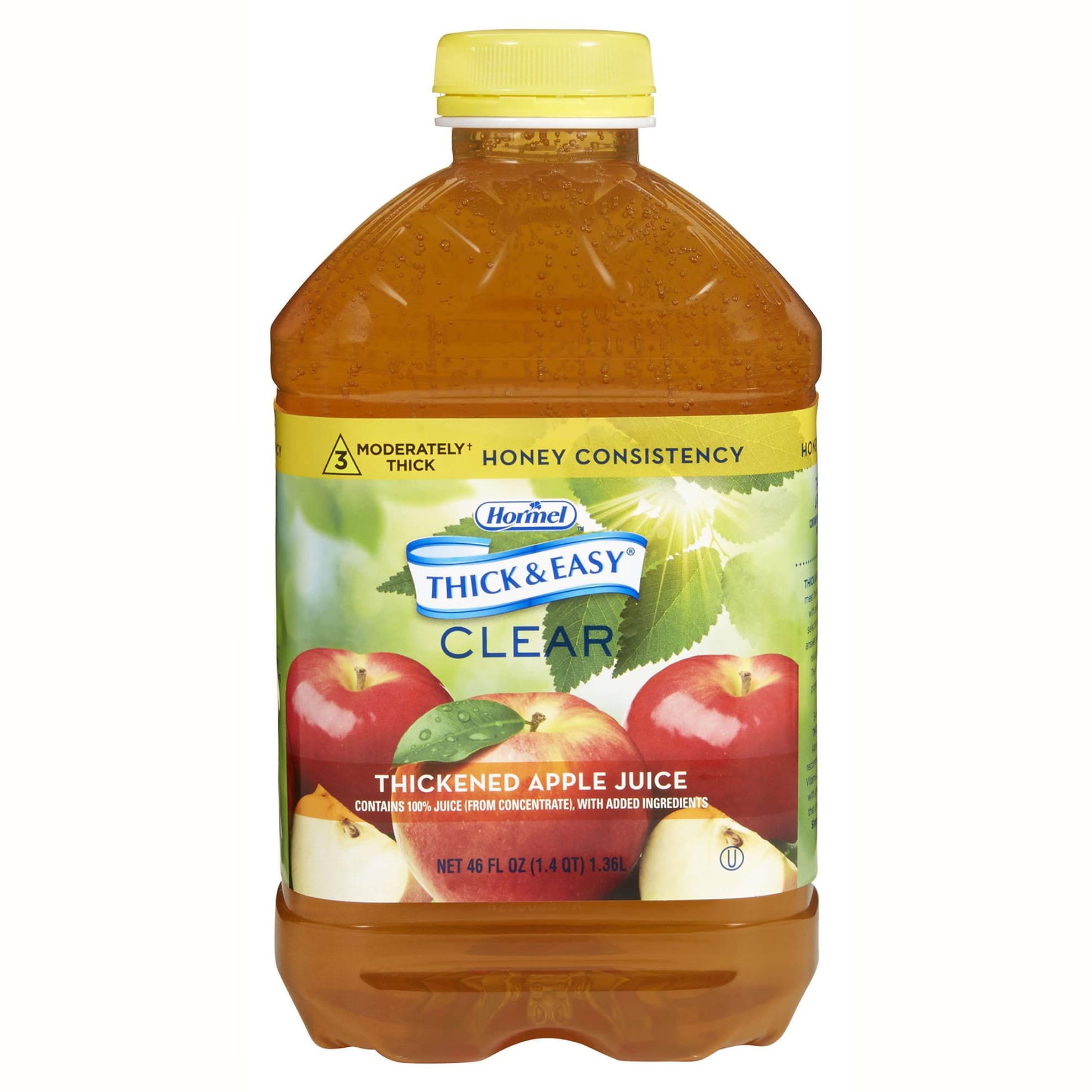 Thick and Easy Clear Honey Consistency Thickened Beverage, Apple Juice, 46 oz - Case of 6 - Image 1