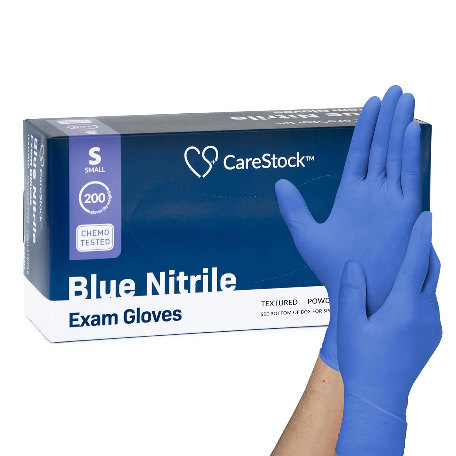 CareStock Blue Nitrile Exam Gloves