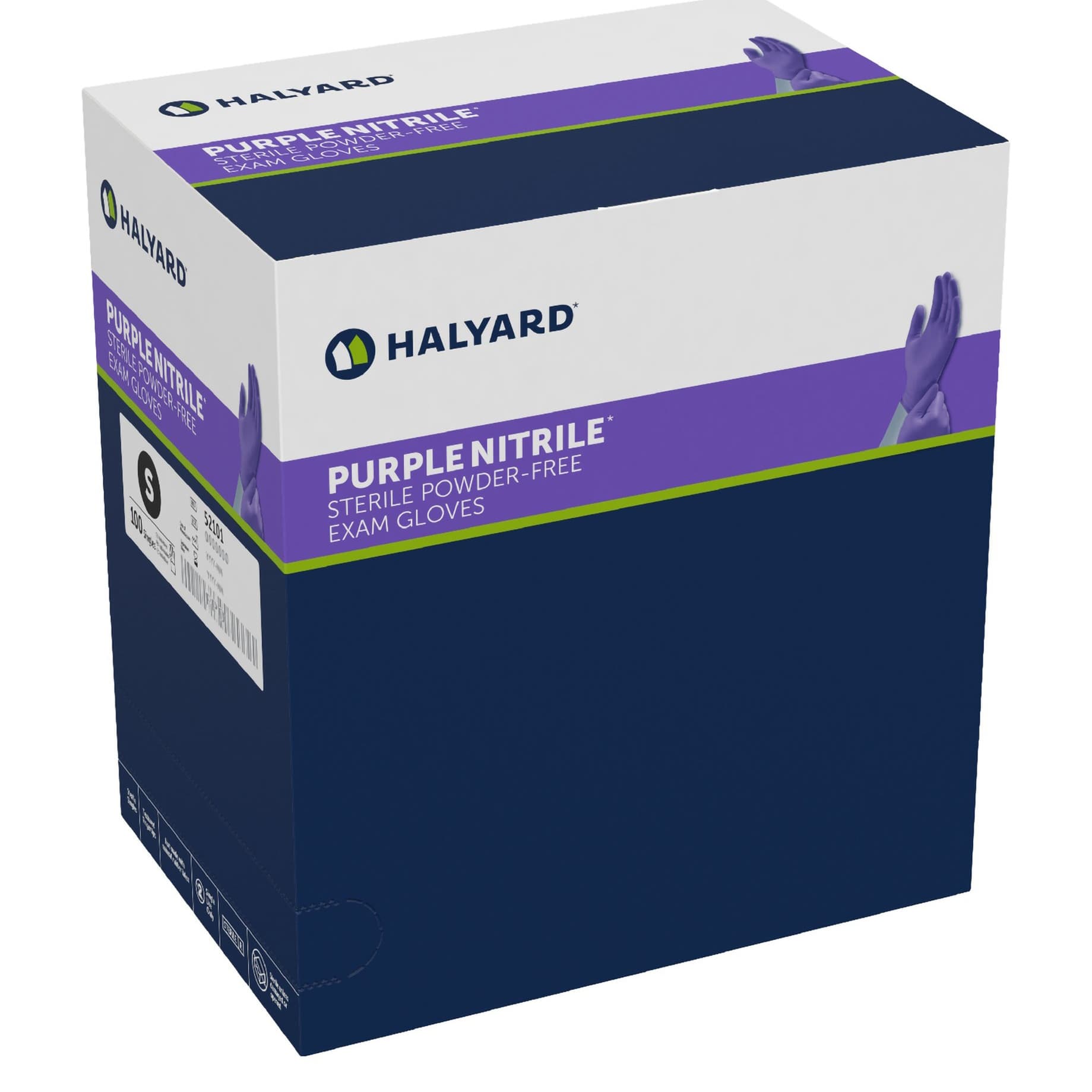 Halyard Purple Nitrile Sterile Single Exam Gloves, Large - Case of 400 - Image 1
