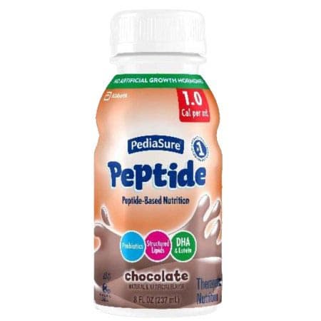 PediaSure Peptide 1.0 Cal Pediatric Oral Supplement, 8 oz, Chocolate - Case of 24 - Image 1