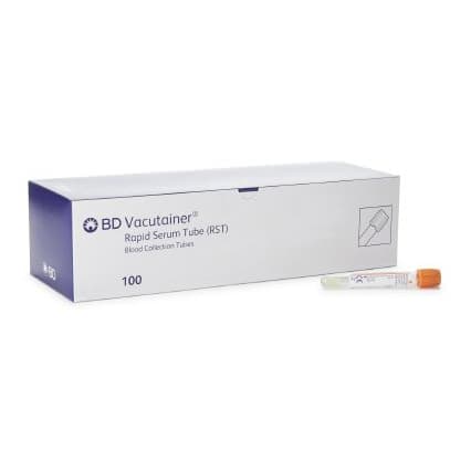 BD Vacutainer Venous Blood Collection Rapid Serum Tube, 13 x 100 mm - Box of 100 - Image 1
