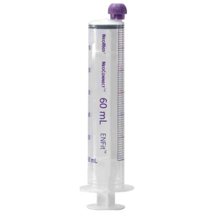 Neomed Enteral Oral Pharmacy Syringe with ENFit Connector, Purple, 60 mL - Case of 200 - Image 1