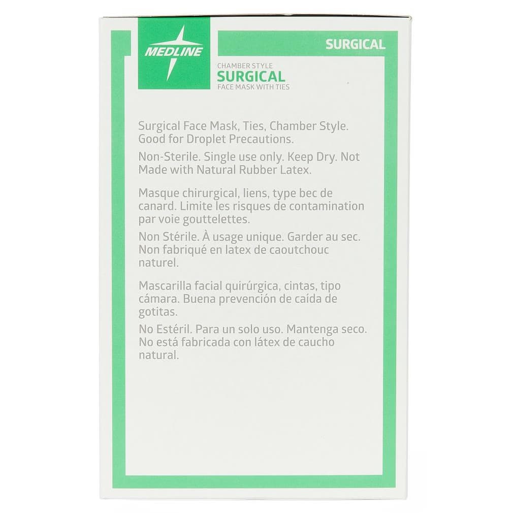 Medline ASTM Level 1 Duckbill Surgical Mask with Ties - Image 2