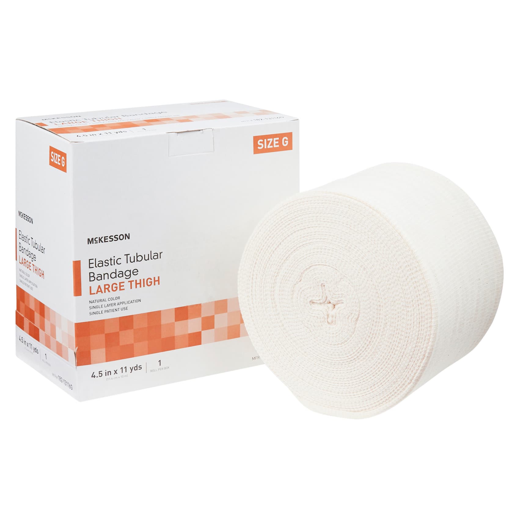 McKesson Spandagrip Elastic Tubular Support Bandage, 4-1/2 Inch x 11 Yard, Size G, Large Thigh - Box of 1 - Image 1