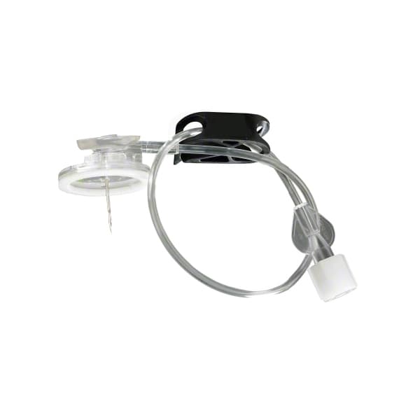 Surecan Safety II Huber Needle Infusion Set, 20 Gauge, 3/5 Inch, Y-site Injection Port - Box of 20 - Image 1