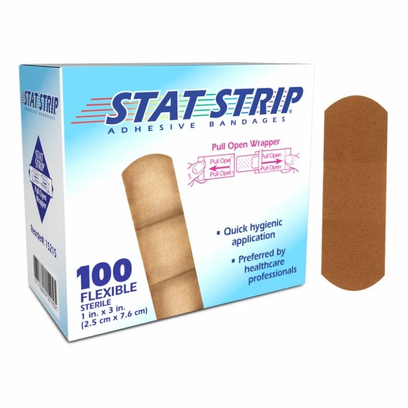 Dukal American White Cross Flexible Stat Strip, 1 x 3 Inch - Box of 100 - Image 1