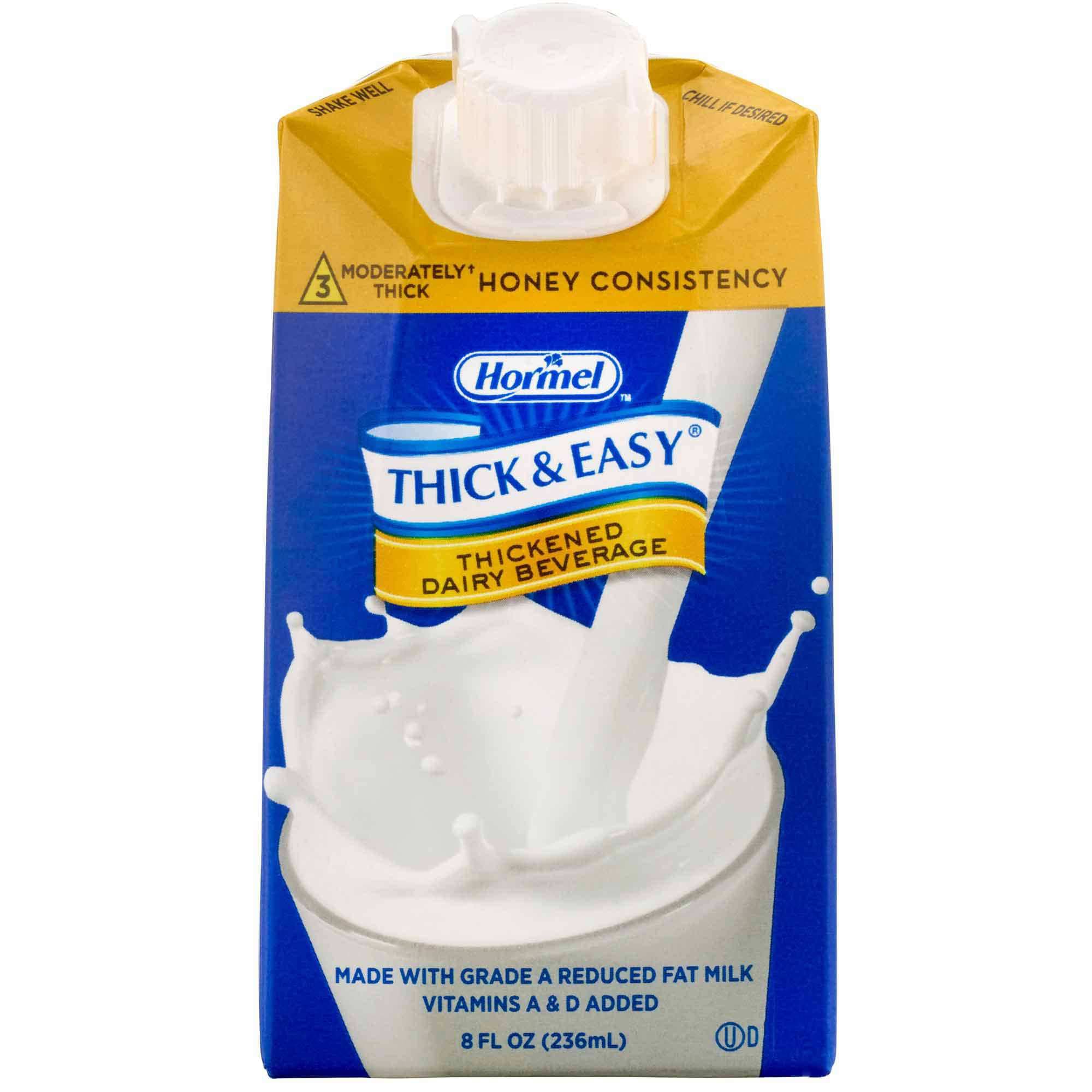 Thick and Easy Dairy Honey Consistency Thickened Beverage, Milk, 8 oz - Case of 27 - Image 1