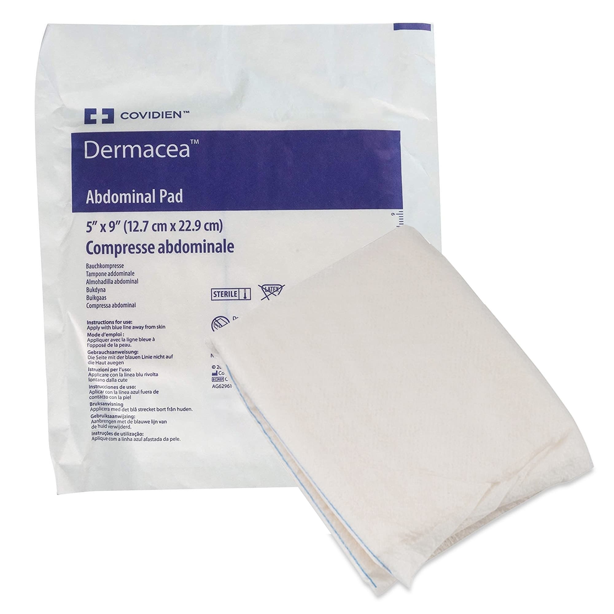 Dermacea Abdominal Pads, 5 x 9 Inch, Non-sterile - Case of 880 - Image 1