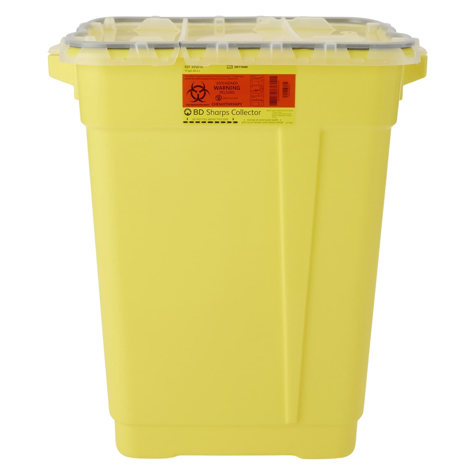 BD Chemotherapy Collectors, Yellow, 17 Gallon, Hinged Top - Each - Image 1
