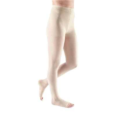 Mediven Sheer & Soft Compression Pantyhose 20-30mmHg Open Toe, Standard, Wheat, Size II - Pair - Image 1
