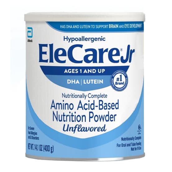 EleCare Jr Hypoallergenic DHA and Lutin Amino Acid-Based Nutrition Powder, 14.1 oz, Unflavored - Case of 6 - Image 1