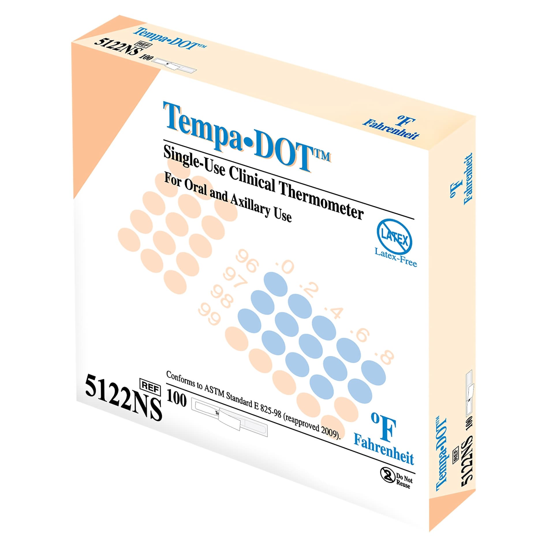 Tempa DOT Disposable Clinical Thermometers - Box of 100 - Image 1