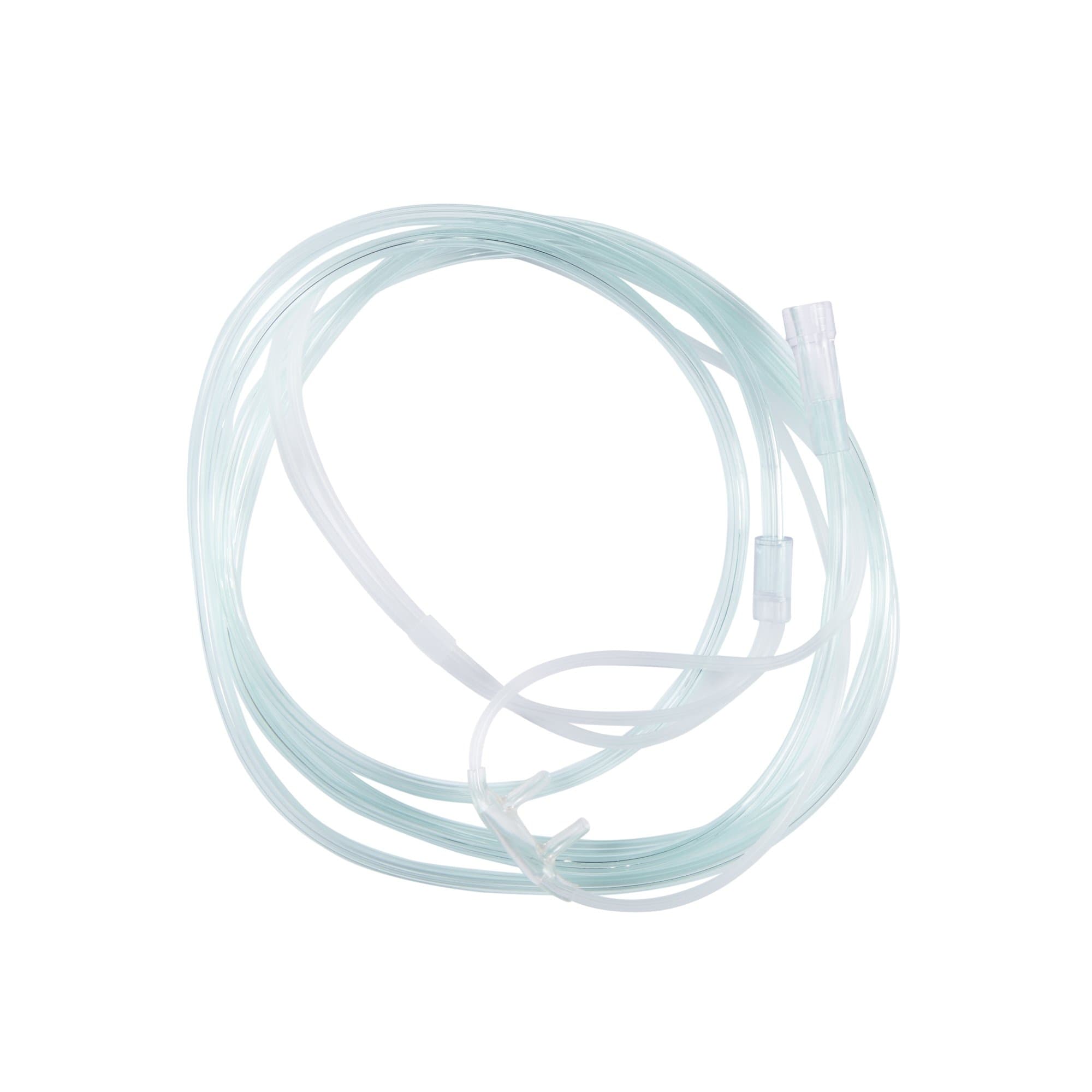 McKesson Adult Nasal Cannula, Standard Connector, Straight Tip, 7 ft. Green Tubing - Each - Image 1