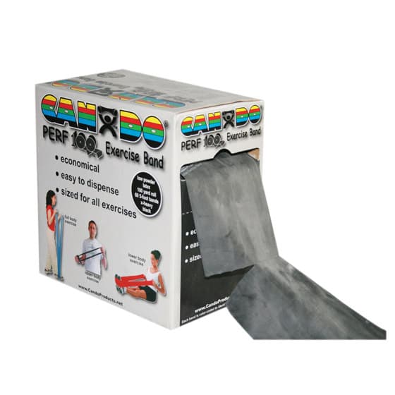 CanDo Low Powder Exercise Band 100 Yard Perf 100 Roll, Black, Extra-heavy - Image 1