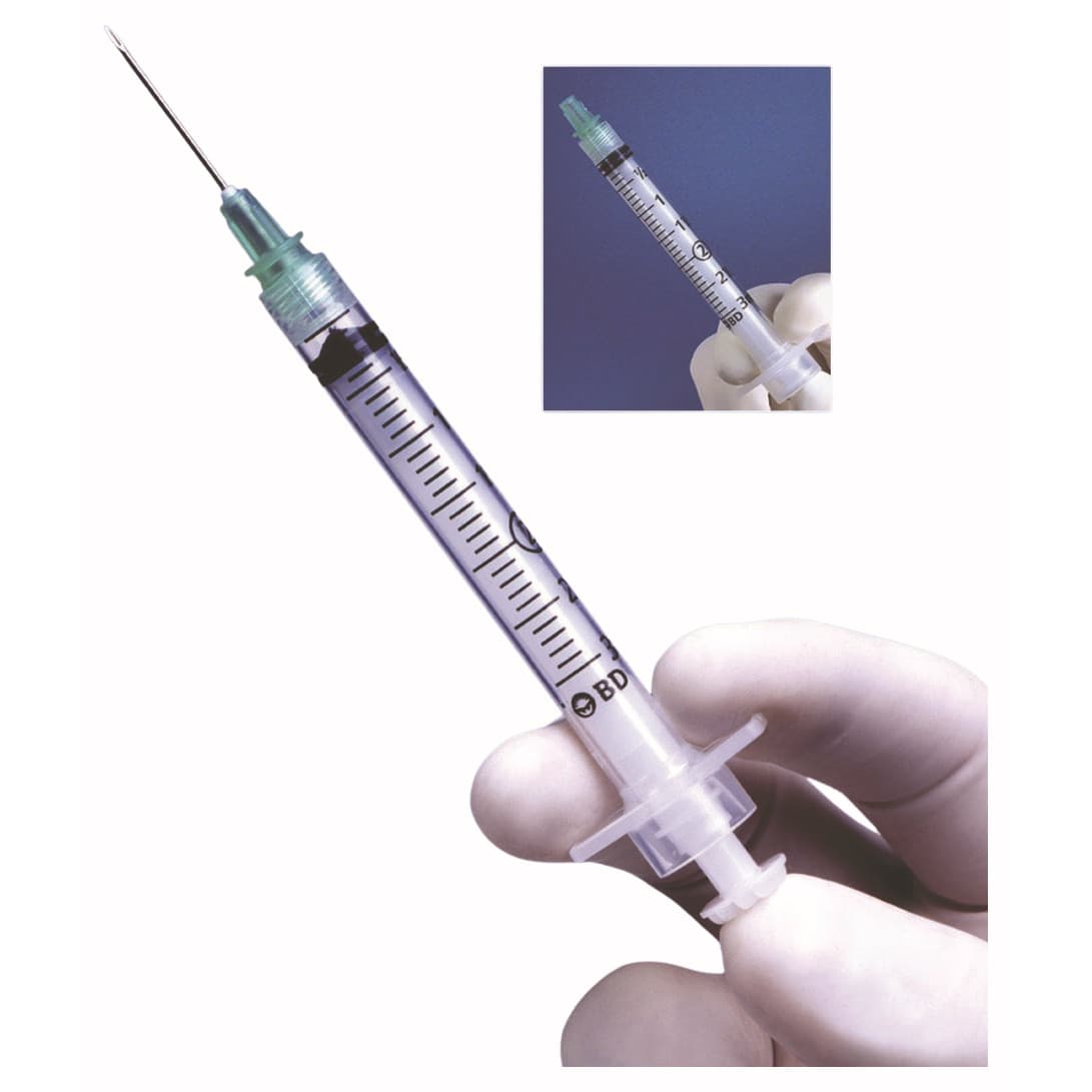 BD Integra Safety Hypodermic Syringe with Retractable Needle, 23G x 1", 3mL - Each - Image 1