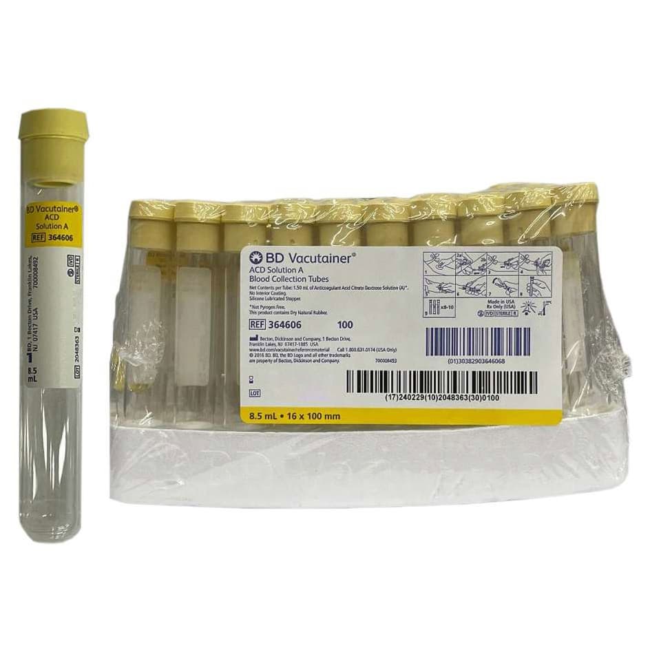 BD Vacutainer Venous Blood Collection Tube ACD Solution A Additive, 16 x 100 mm - Box of 100 - Image 1