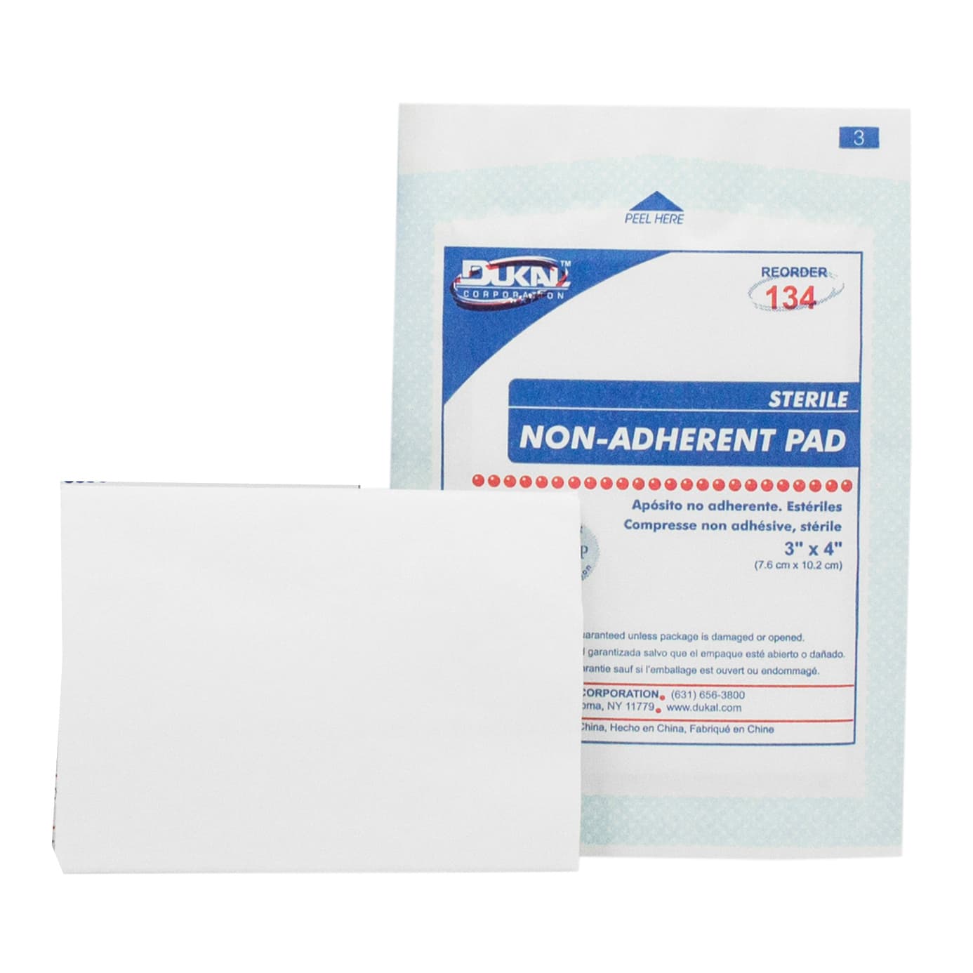 Dukal Non-Adherent Dressing White Rectangle, 3 X 4 Inch - Each - Image 1