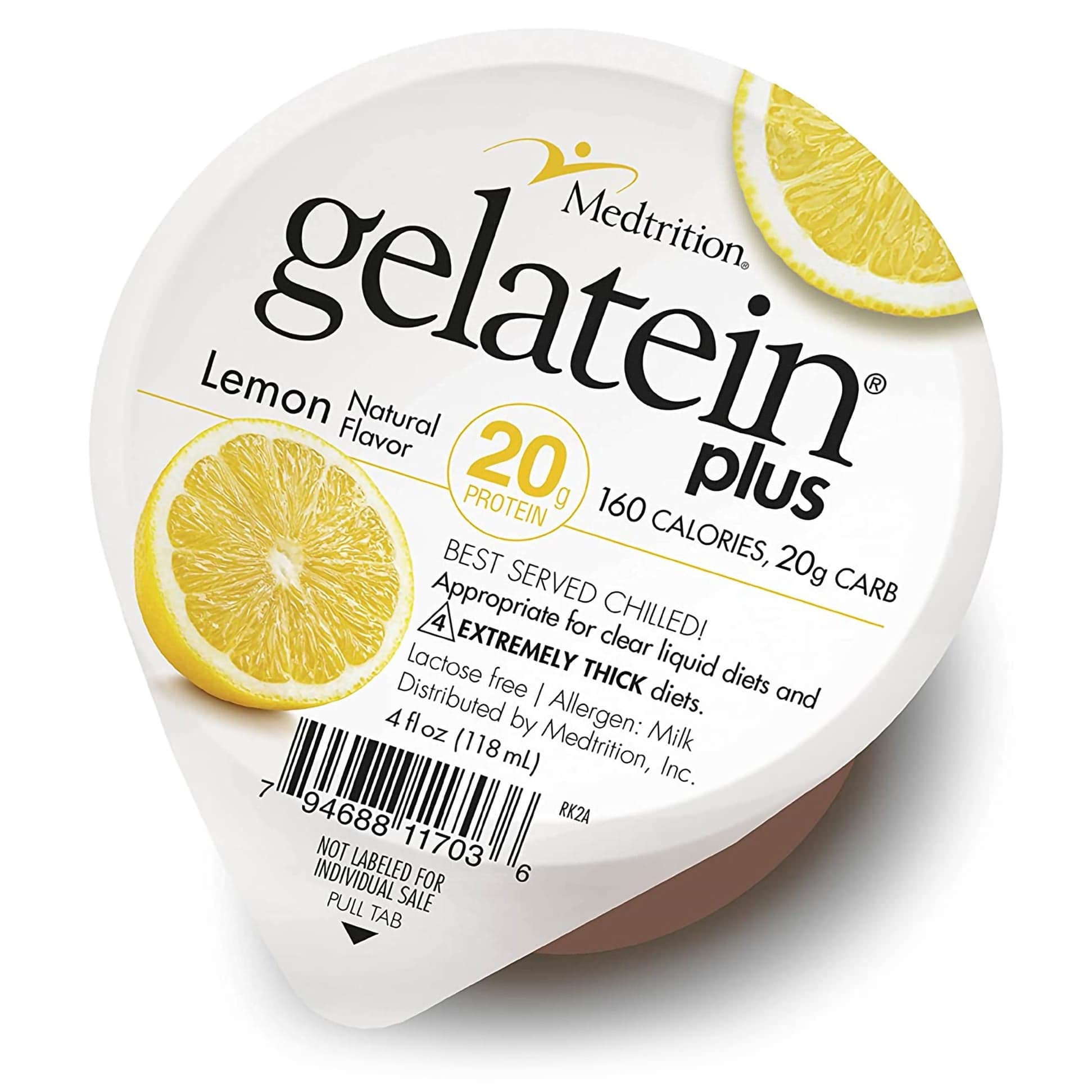 Gelatein Plus Oral Supplement, Lemon, 4 oz Cup - Case of 36 - Image 1