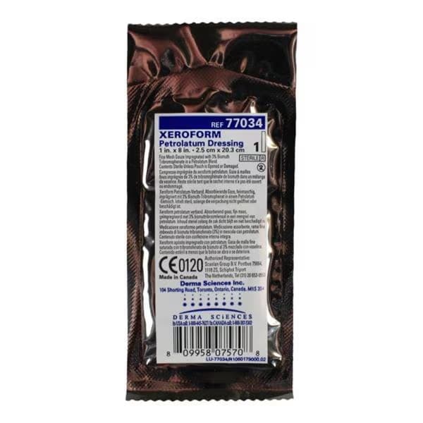 Derma Xeroform Petrolatum Impregnated Dressing, 1 x 8 Inch - Image 1