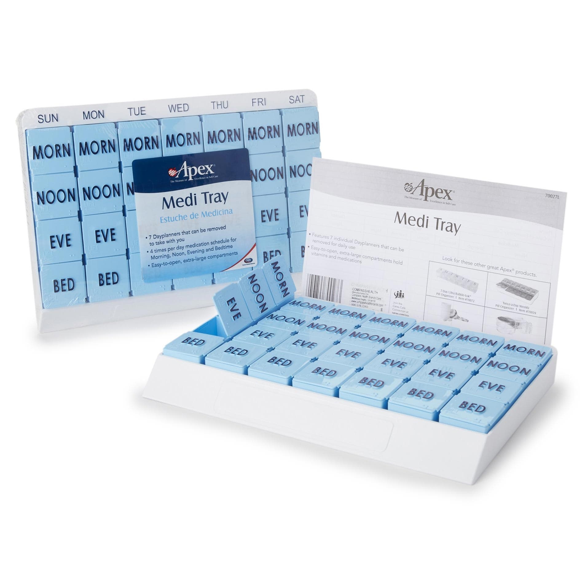 Apex Carex Plastic Pill Organizer - Case of 48 - Image 1