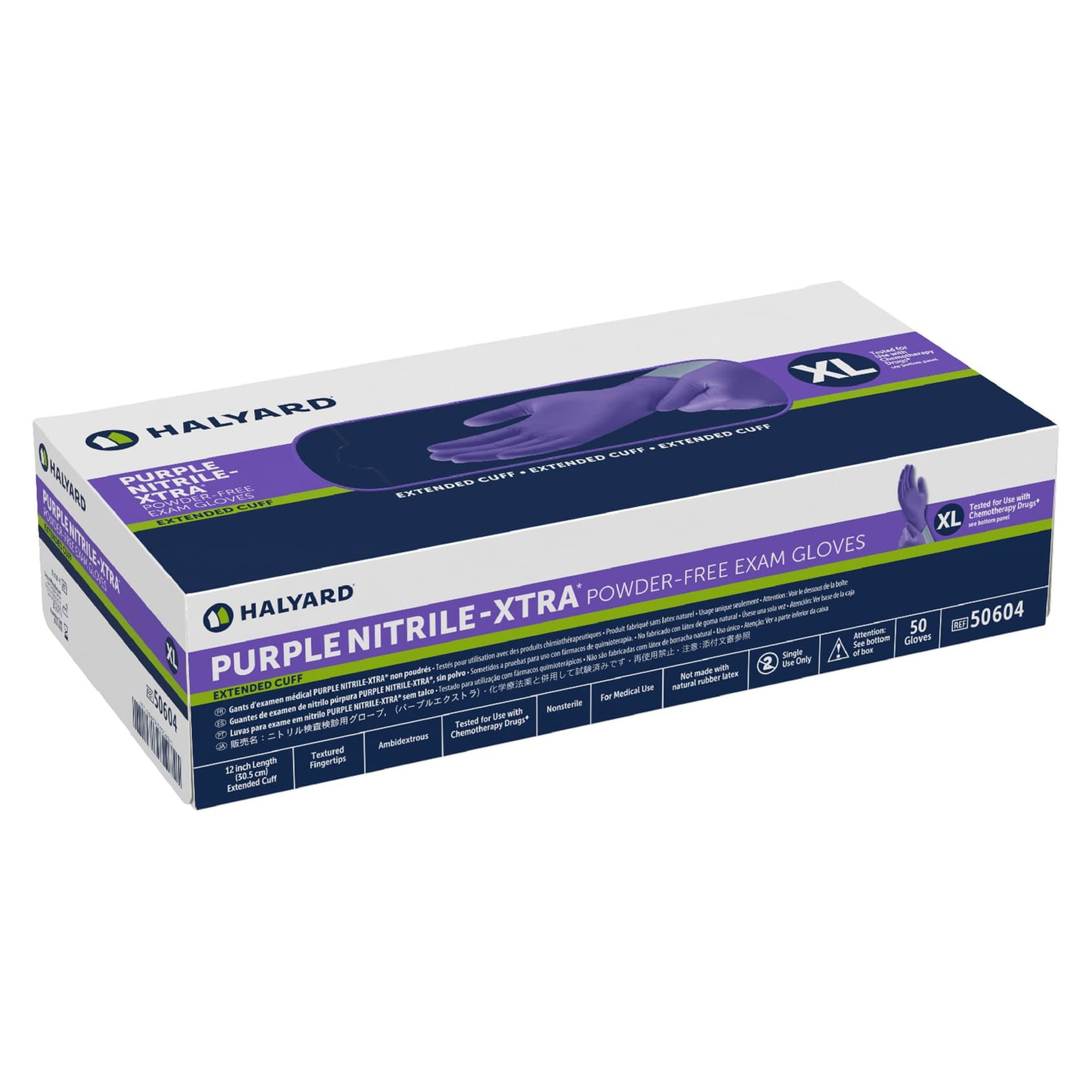 Halyard Purple Nitrile-Xtra Powder-Free Exam Gloves - Image 3