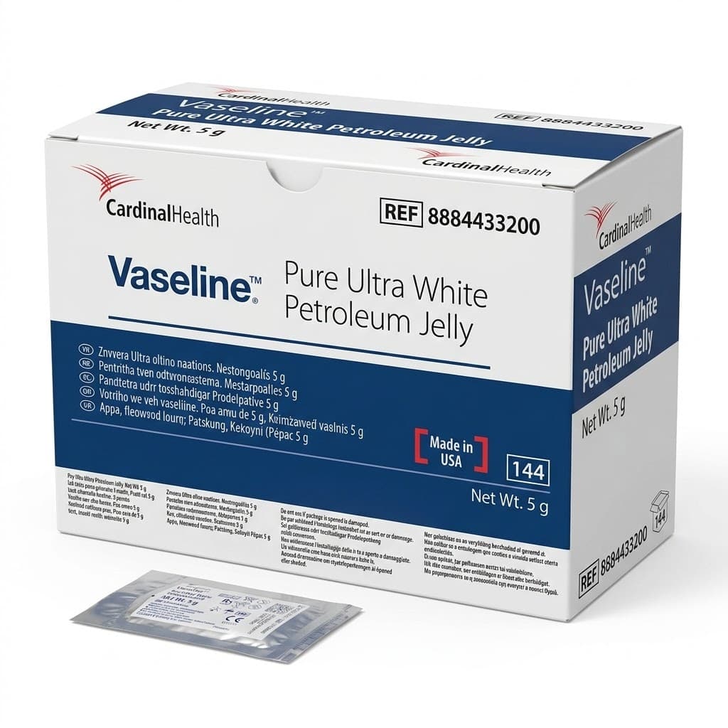 Cardinal Health Vaseline Pure Ultra White Petroleum Jelly, 5 Gram - Case of 576 - Image 1