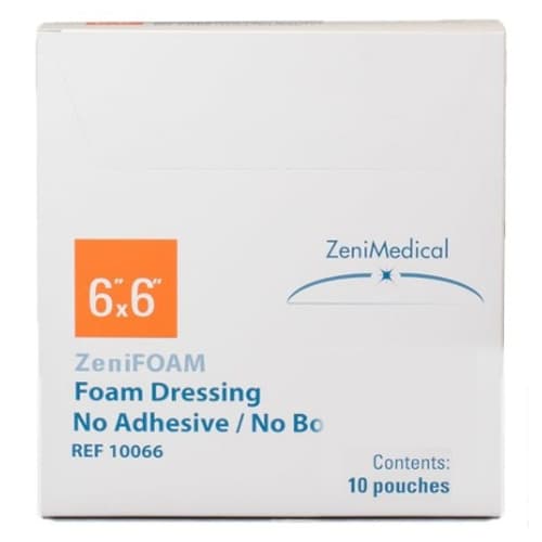 ZeniFoam Polyurethane Foam Dressing, 6 x 6 Inch - Box of 10 - Image 1