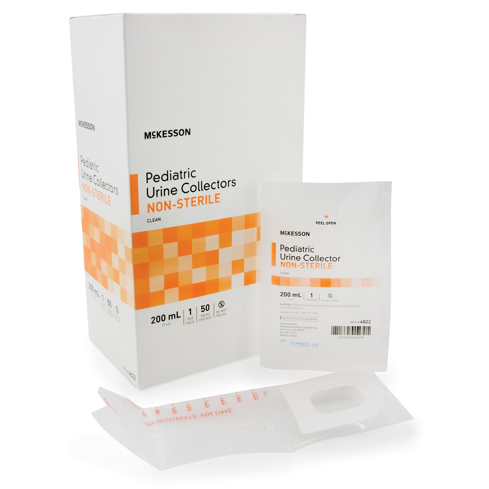 McKesson Pediatric Plain Urine Collection Bag, Disposable - Case of 500 - Image 1