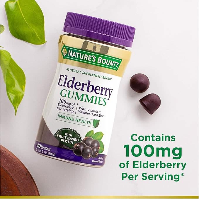 Nature's Bounty Elderberry Gummies - Bottle of 40 - Image 3