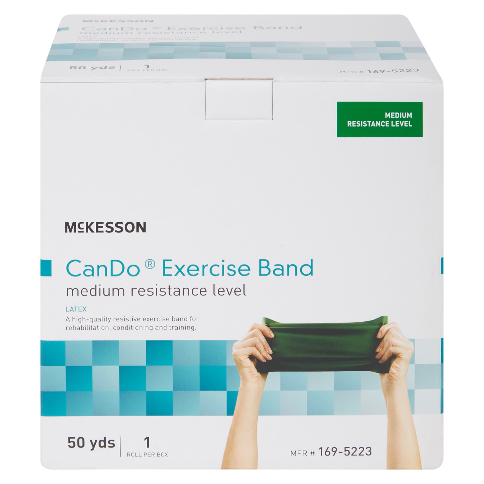 McKesson CanDo Green Medium Resistance Exercise Band, 5 Inch X 50 Yard - Image 1