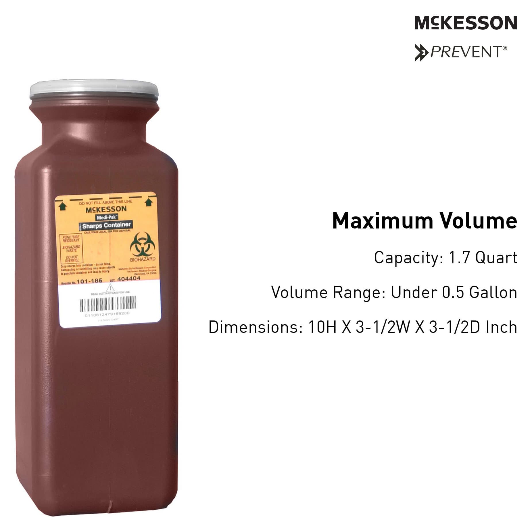 McKesson Sharps Container Red Base, Translucent Lid - Image 2