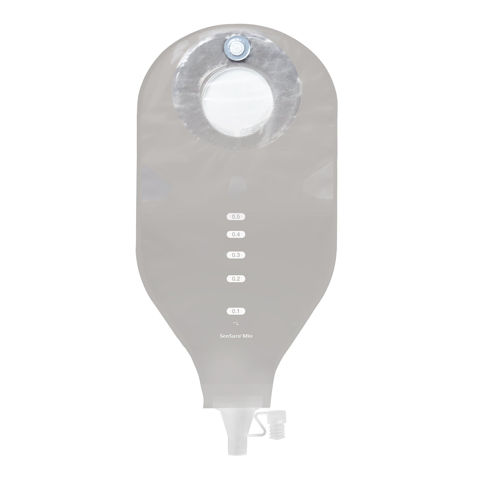 SenSura Mio 2-Piece 12.5 Inch Drainable Pouch with Tap Outlet, Transparent, Yellow Code - Box of 10 - Image 1