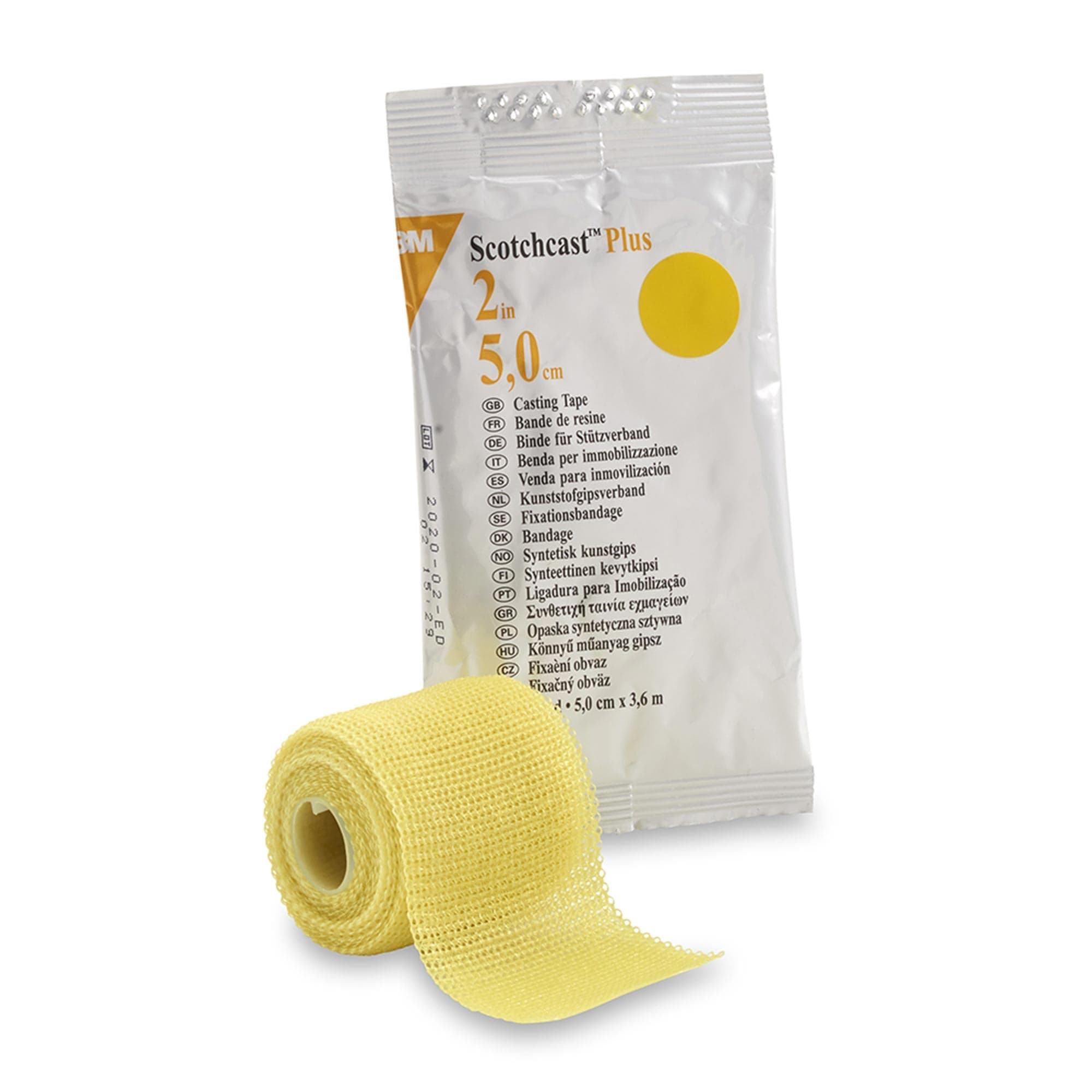 3M Scotchcast Plus Cast Tape, 2 Inch X 4 Yard, Yellow - Case of 10 - Image 1
