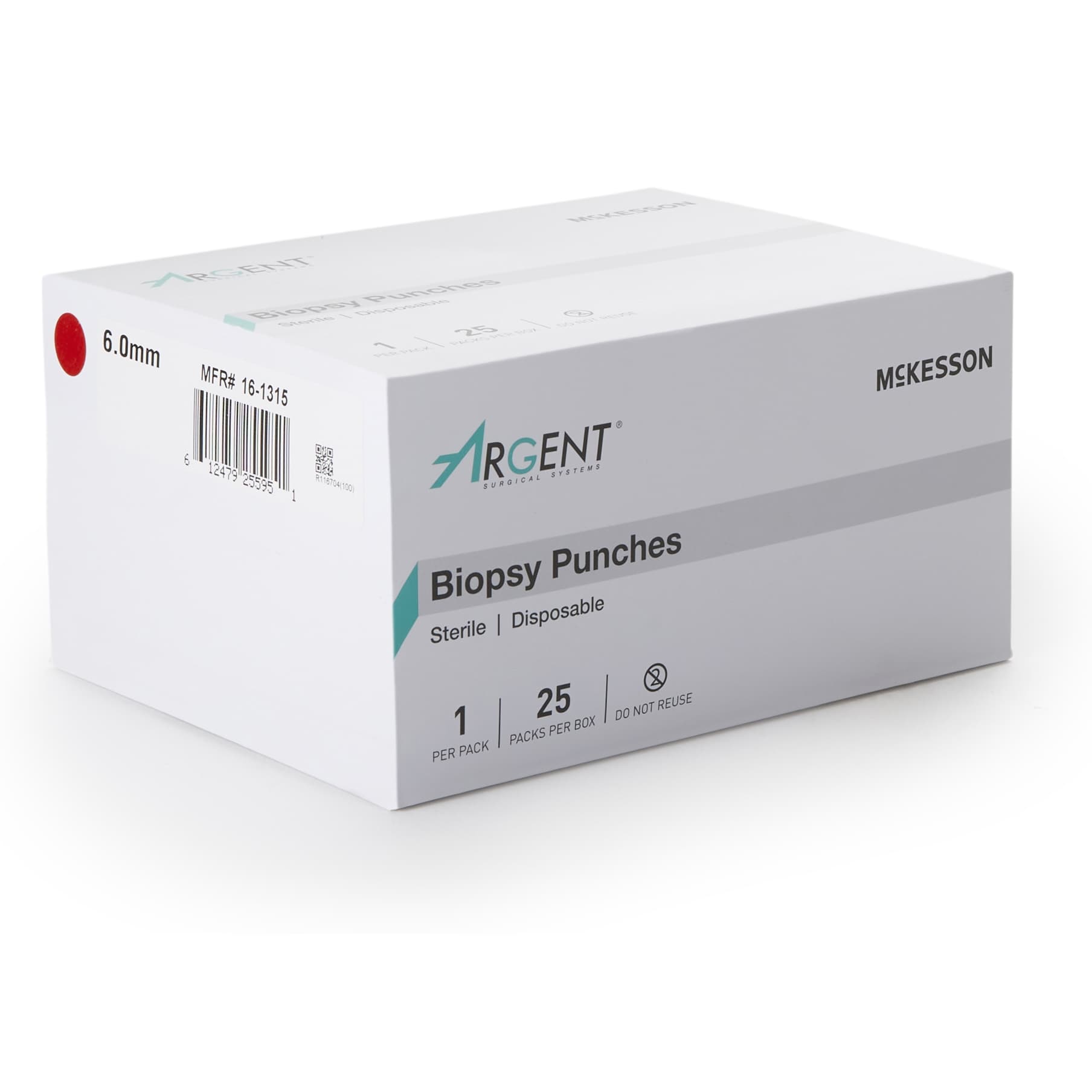 McKesson Argent Biopsy Punch, Dermal, 6 mm - Case of 100 - Image 1
